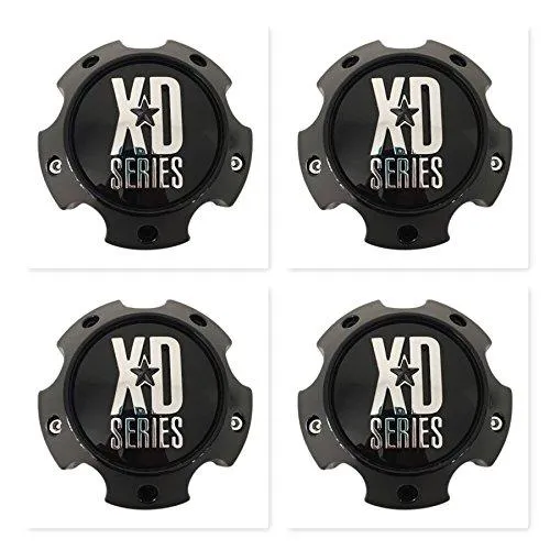 4 Pack KMC XD Series 1079L145AGB 1079L145A LG0811-31 GLOSS Black Center Cap 6 Lug