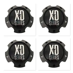 4 Pack KMC XD Series 1079L145AGB 1079L145A LG0811-31 GLOSS Black Center Cap 6 Lug