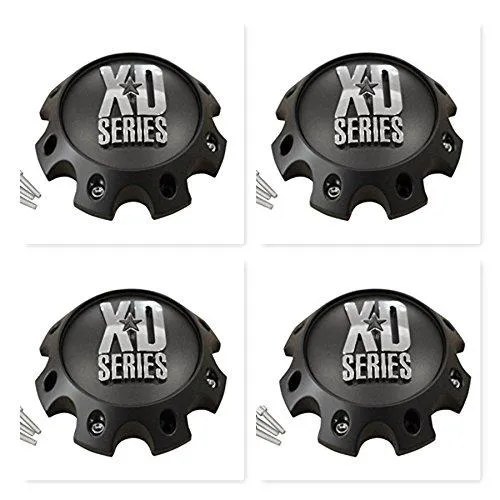 4 Pack KMC XD Series 441 796 797 798 8 Lug Matte Flat Black Short Center Cap 309B170-8H