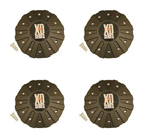 4 x KMC XD Series 778 Monster Matte Flat Black Wheel Rim Center Cap 846L215