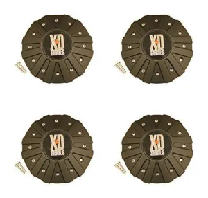 4 x KMC XD Series 778 Monster Matte Flat Black Wheel Rim Center Cap 846L215