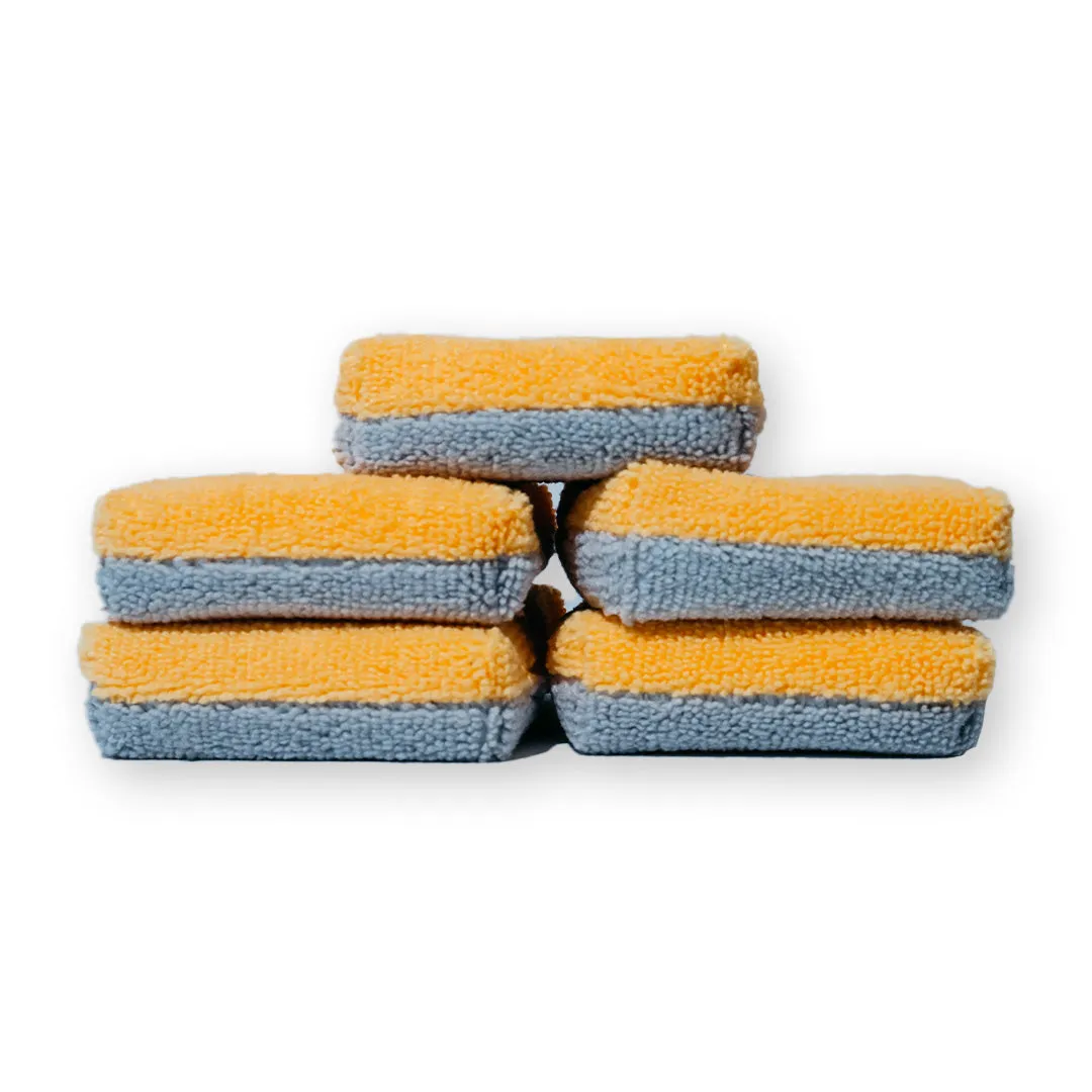 AUTOFIBER Thin Saver Applicator Terry Microfiber Coating Applicator Sponge w/ Plastic Barrier