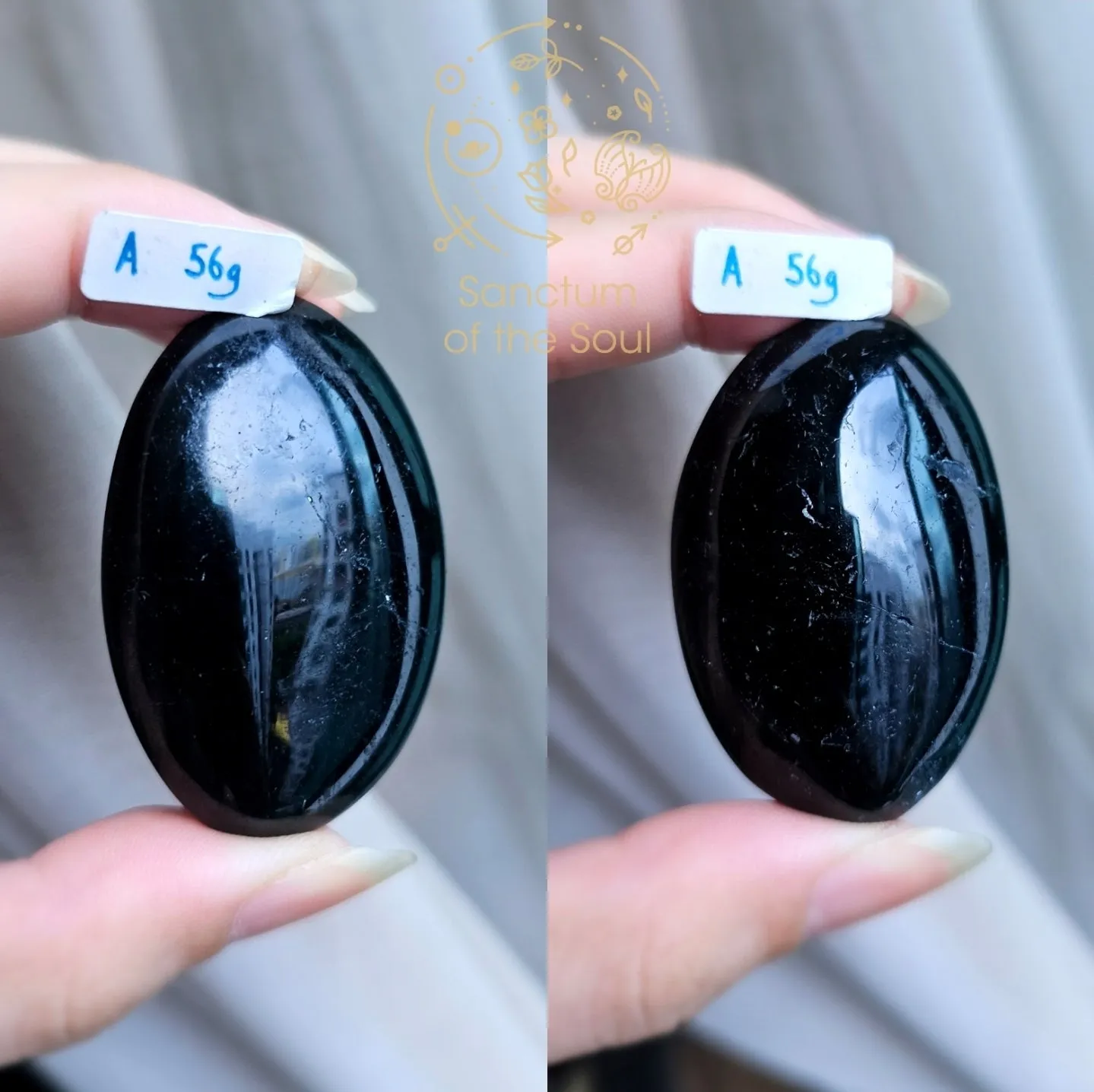 Black Tourmaline Palm Stones (Premium)
