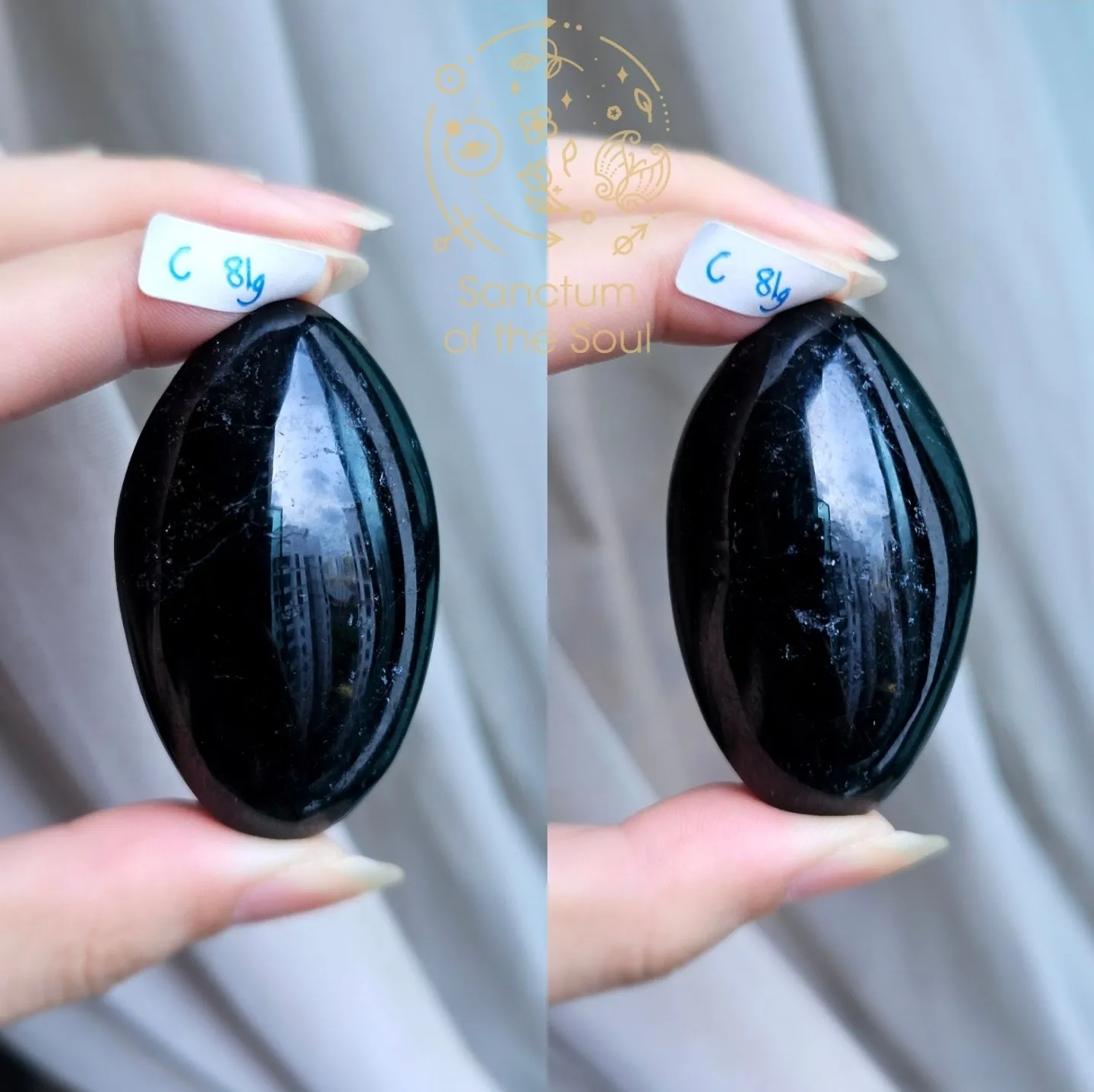 Black Tourmaline Palm Stones (Premium)