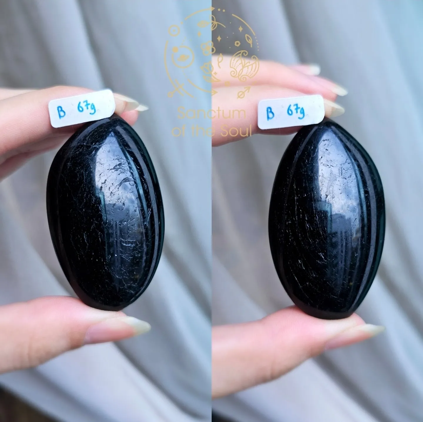 Black Tourmaline Palm Stones (Premium)