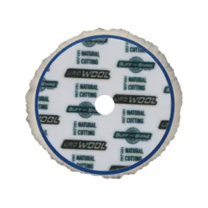 BUFF AND SHINE Natural 100% Knitted Wool Blueberry Foam Interface (Edge Bevel) Heavy Pile Cutting