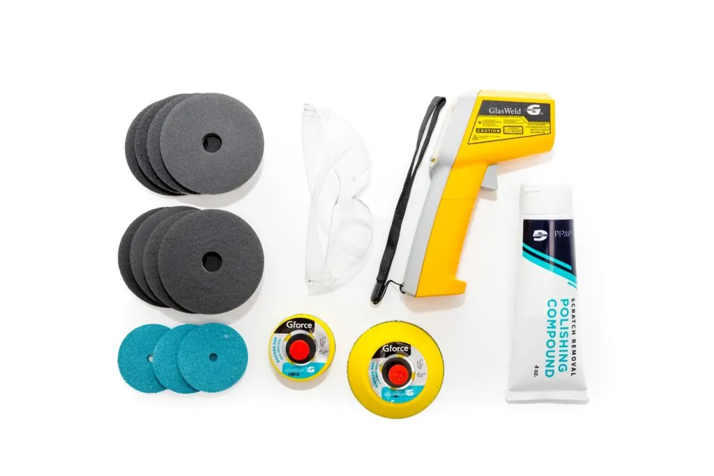 GLASWELD Gforce Max Professional Kit – Advanced Glass Scratch Removal for Shops & Fabricators