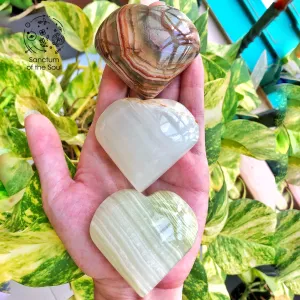 Green Onyx Hearts