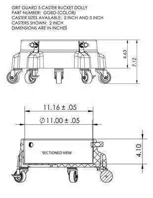GRIT GUARD 5-Caster Bucket Dolly
