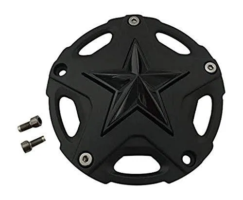 KMC XD Series Rockstar 3 827CAPMB-GB-1 T116L188 S1604-11 Matte Black Center Cap Gloss Black Star