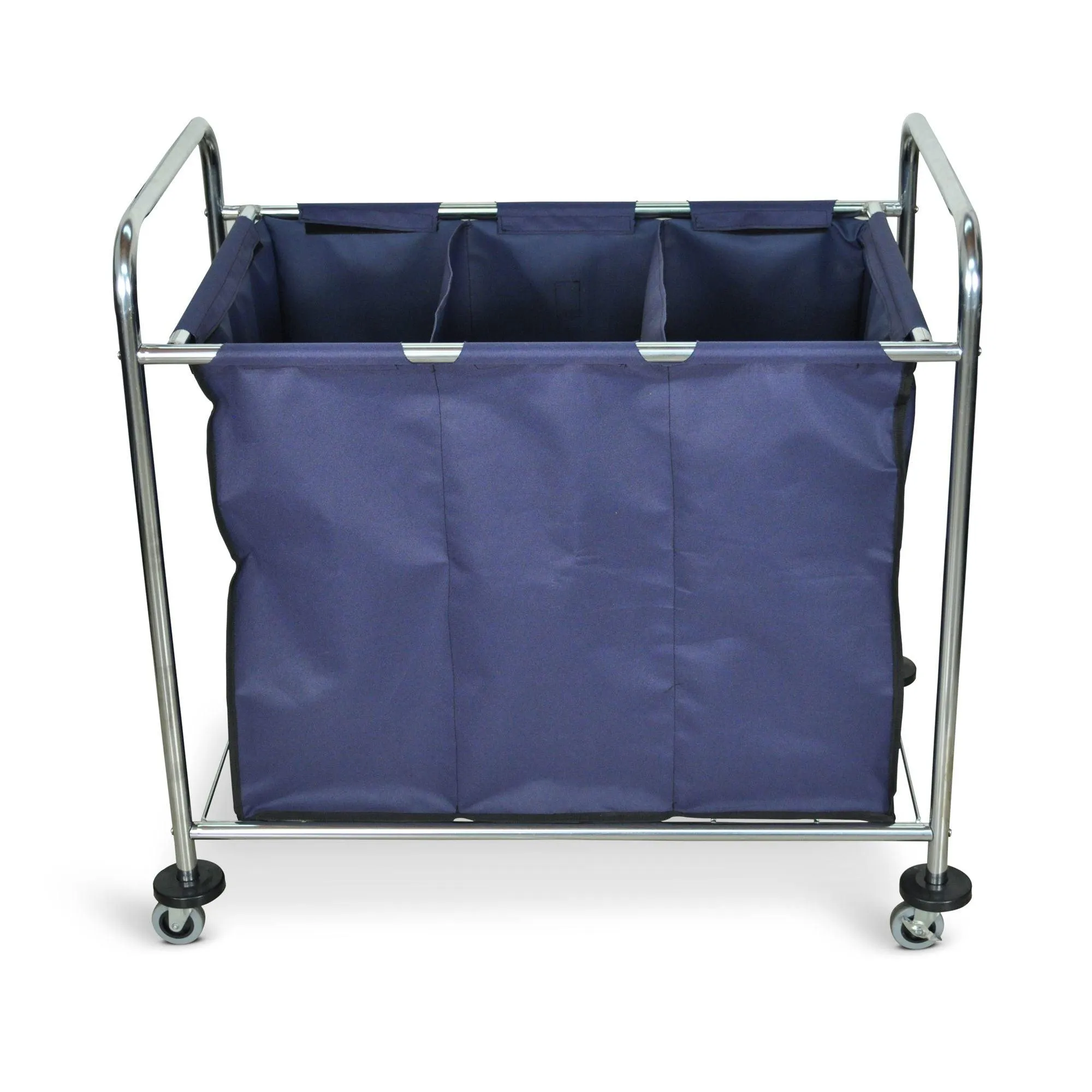 LUXOR HL15 Divided Laundry Cart With Three-Way Divided Canvas Bag