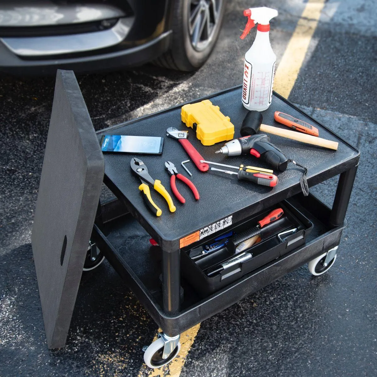 LUXOR Mobile Mechanic's Seat - Black