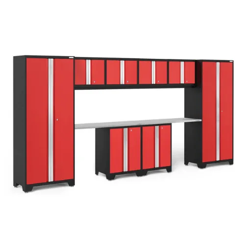 NEWAGE Bold Series 10 Piece Cabinet Set with Base, Wall Cabinet, 30in. Locker and Worktop