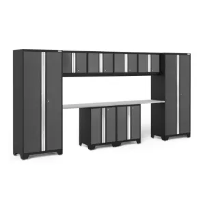 NEWAGE Bold Series 10 Piece Cabinet Set with Base, Wall Cabinet, 30in. Locker and Worktop