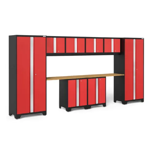 NEWAGE Bold Series 10 Piece Cabinet Set with Base, Wall Cabinet, 30in. Locker and Worktop