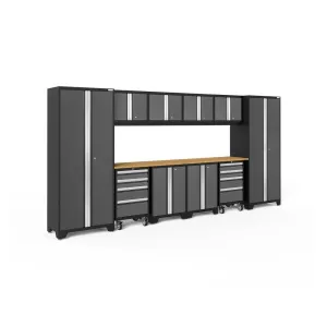 NEWAGE Bold Series 12 Piece Cabinet Set with Tool, Base, Wall Cabinets and 2 Lockers