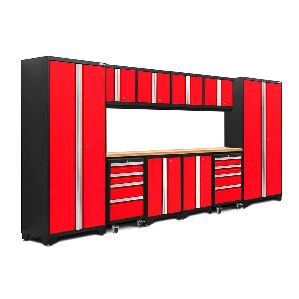 NEWAGE Bold Series 12 Piece Cabinet Set with Tool, Base, Wall Cabinets and 2 Lockers