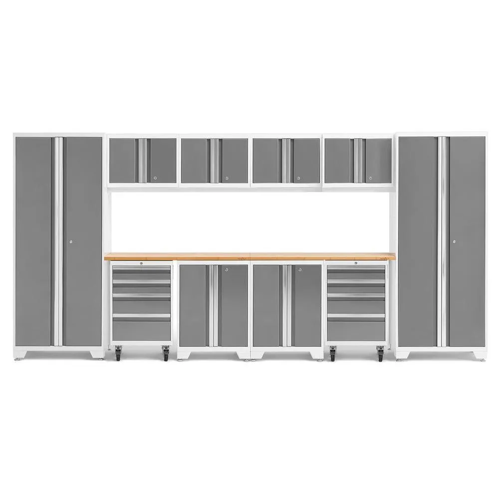 NEWAGE Bold Series 12 Piece Cabinet Set with Tool, Base, Wall Cabinets and 2 Lockers