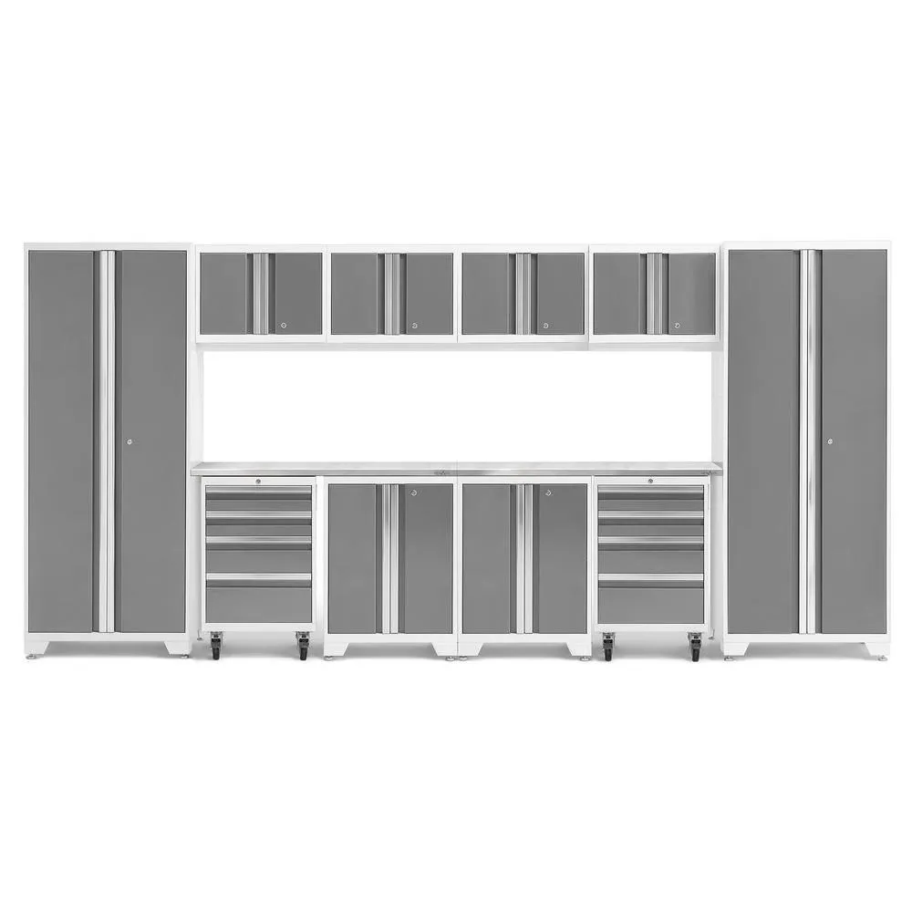 NEWAGE Bold Series 12 Piece Cabinet Set with Tool, Base, Wall Cabinets and 2 Lockers
