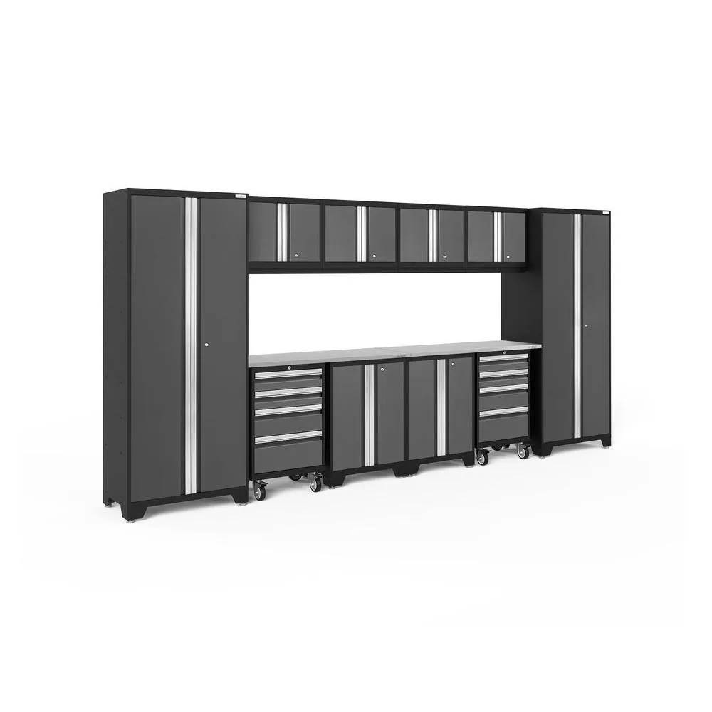NEWAGE Bold Series 12 Piece Cabinet Set with Tool, Base, Wall Cabinets and 2 Lockers