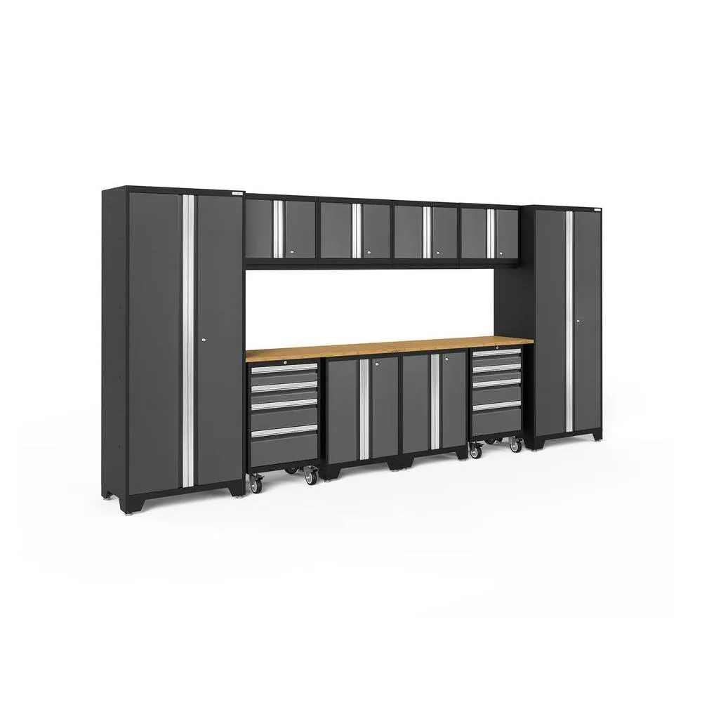 NEWAGE Bold Series 12 Piece Cabinet Set with Tool, Base, Wall Cabinets and 2 Lockers