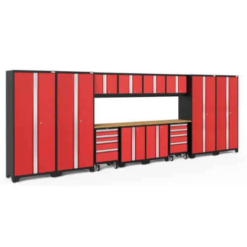 NEWAGE Bold Series 14 Piece Cabinet Set with Tool, Base, Wall Cabinets and 30 in. Lockers