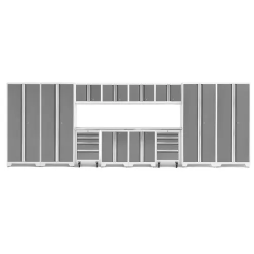 NEWAGE Bold Series 14 Piece Cabinet Set with Tool, Base, Wall Cabinets and 30 in. Lockers