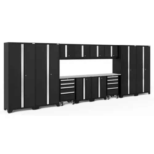 NEWAGE Bold Series 14 Piece Cabinet Set with Tool, Base, Wall Cabinets and 30 in. Lockers