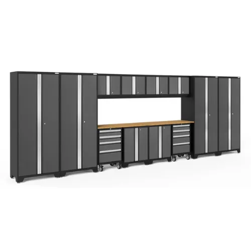 NEWAGE Bold Series 14 Piece Cabinet Set with Tool, Base, Wall Cabinets and 30 in. Lockers