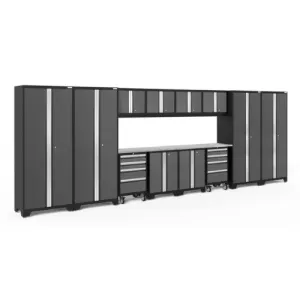 NEWAGE Bold Series 14 Piece Cabinet Set with Tool, Base, Wall Cabinets and 30 in. Lockers