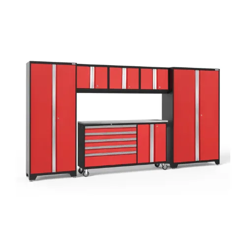 NEWAGE Bold Series 6 Piece Cabinet Set w/ Project Center, Wall Cabinets & Lockers