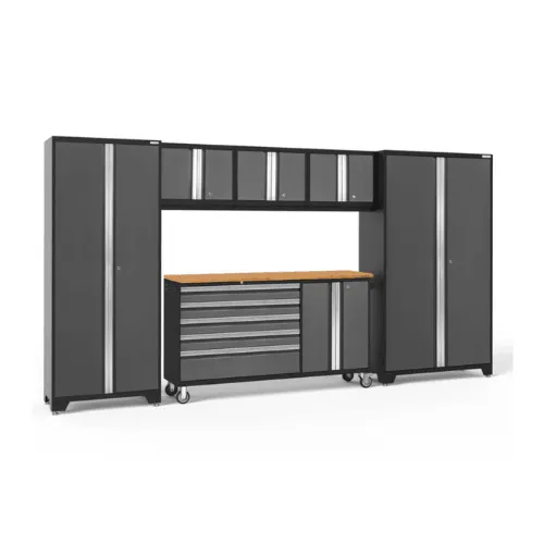 NEWAGE Bold Series 6 Piece Cabinet Set w/ Project Center, Wall Cabinets & Lockers