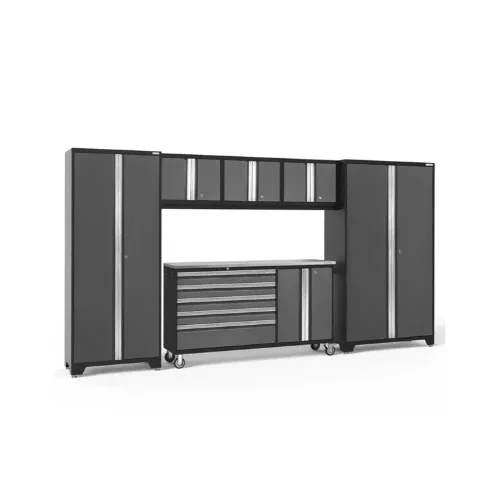 NEWAGE Bold Series 6 Piece Cabinet Set w/ Project Center, Wall Cabinets & Lockers