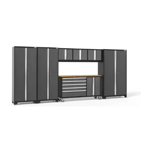 NEWAGE Bold Series 7 Piece Cabinet Set w/ Project Center, Wall Cabinets & Lockers