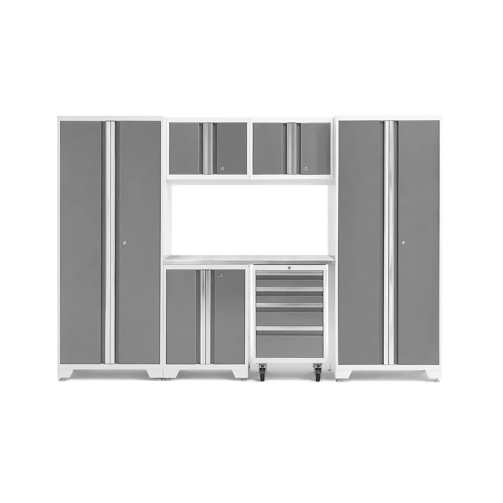 NEWAGE Bold Series 7 Piece Cabinet Set with Tool, Base, Wall Cabinets and 30 in. Lockers