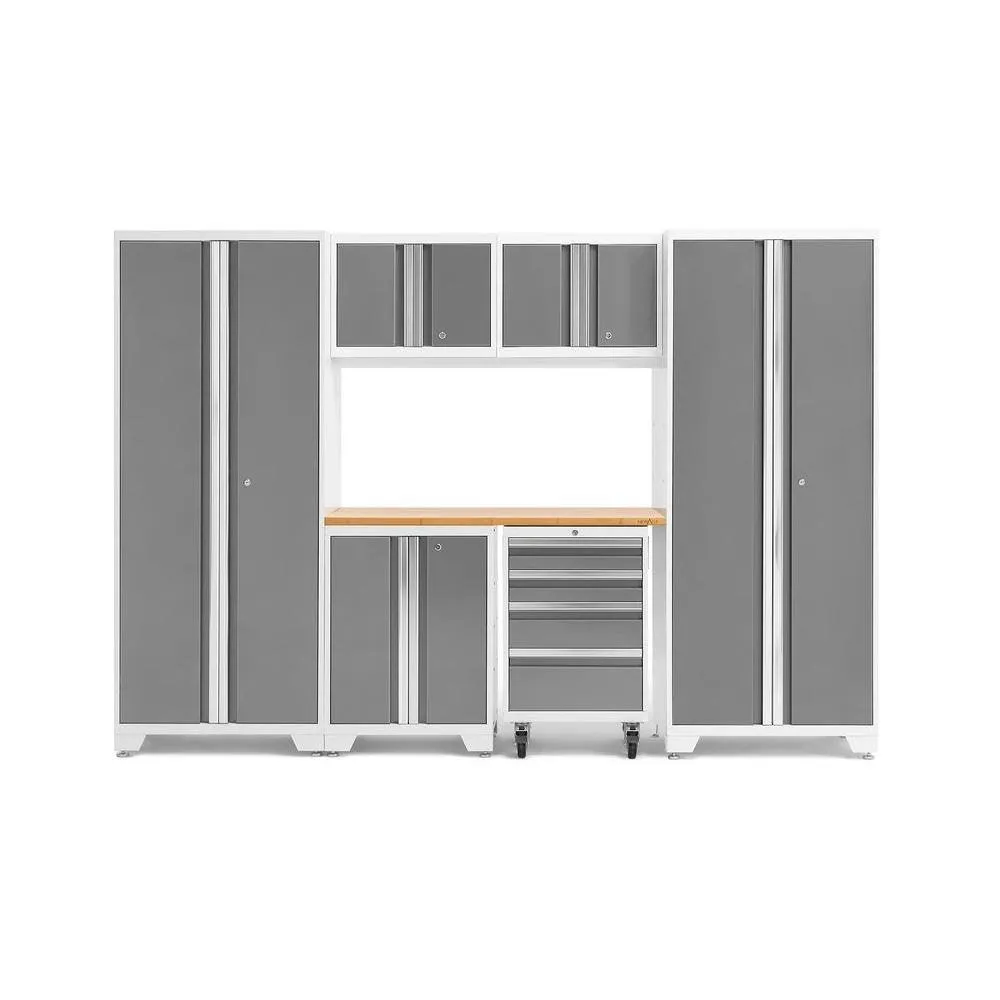 NEWAGE Bold Series 7 Piece Cabinet Set with Tool, Base, Wall Cabinets and 30 in. Lockers
