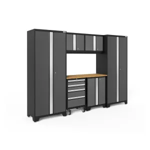 NEWAGE Bold Series 7 Piece Cabinet Set with Tool, Base, Wall Cabinets and 30 in. Lockers