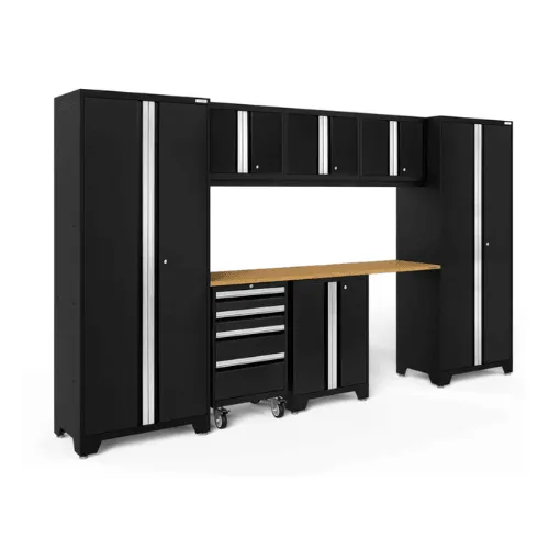 NEWAGE Bold Series 8 Piece Cabinet Set with Tool, Base, Wall Cabinets and 30 in. Lockers