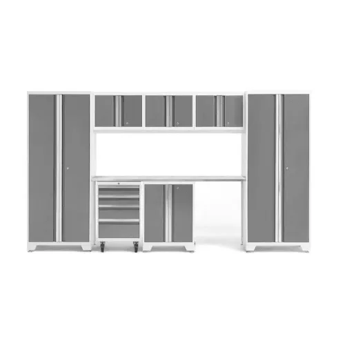 NEWAGE Bold Series 8 Piece Cabinet Set with Tool, Base, Wall Cabinets and 30 in. Lockers