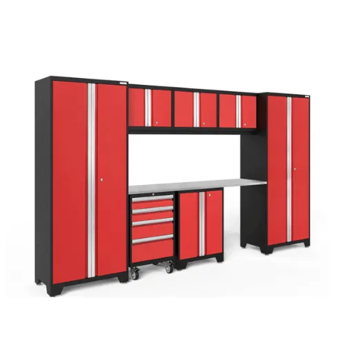 NEWAGE Bold Series 8 Piece Cabinet Set with Tool, Base, Wall Cabinets and 30 in. Lockers