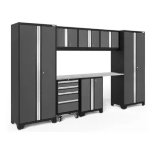 NEWAGE Bold Series 8 Piece Cabinet Set with Tool, Base, Wall Cabinets and 30 in. Lockers