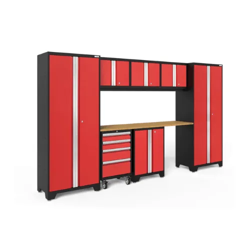 NEWAGE Bold Series 8 Piece Cabinet Set with Tool, Base, Wall Cabinets and 30 in. Lockers