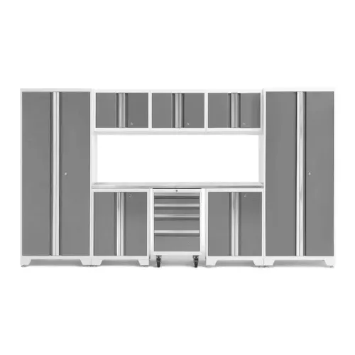 NEWAGE Bold Series 9 Piece Cabinet Set with 2 Base, Tool, Wall Cabinets and 30 in. Lockers