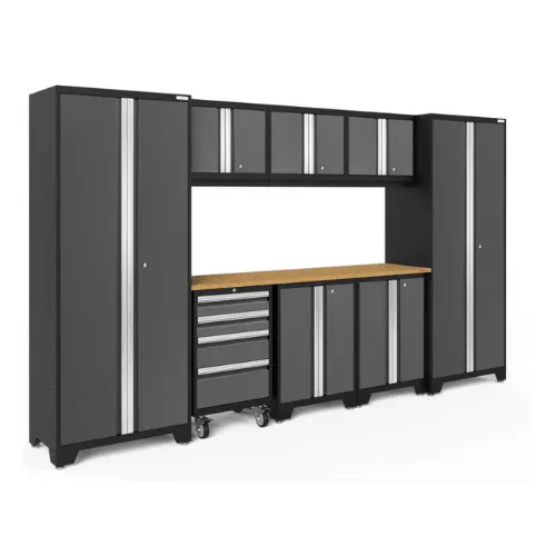 NEWAGE Bold Series 9 Piece Cabinet Set with 2 Base, Tool, Wall Cabinets and 30 in. Lockers