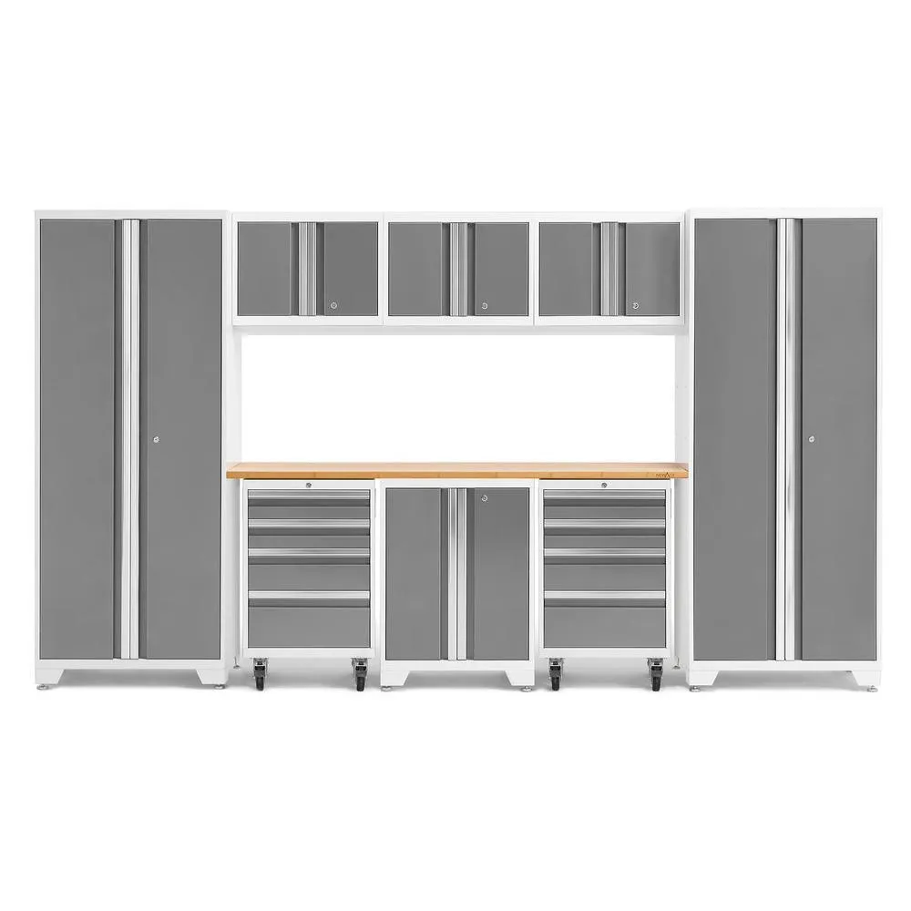 NEWAGE Bold Series 9 Piece Cabinet Set with 2 Tool, Base, Wall Cabinets and 30 in. Lockers