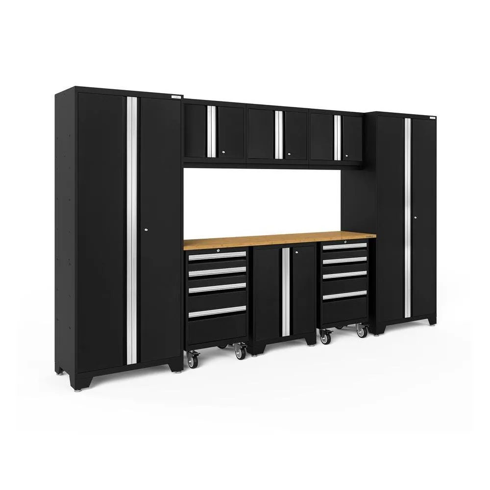 NEWAGE Bold Series 9 Piece Cabinet Set with 2 Tool, Base, Wall Cabinets and 30 in. Lockers