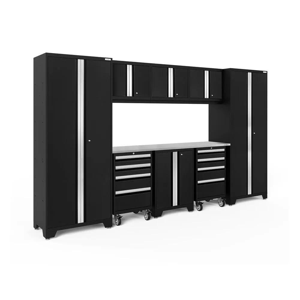 NEWAGE Bold Series 9 Piece Cabinet Set with 2 Tool, Base, Wall Cabinets and 30 in. Lockers