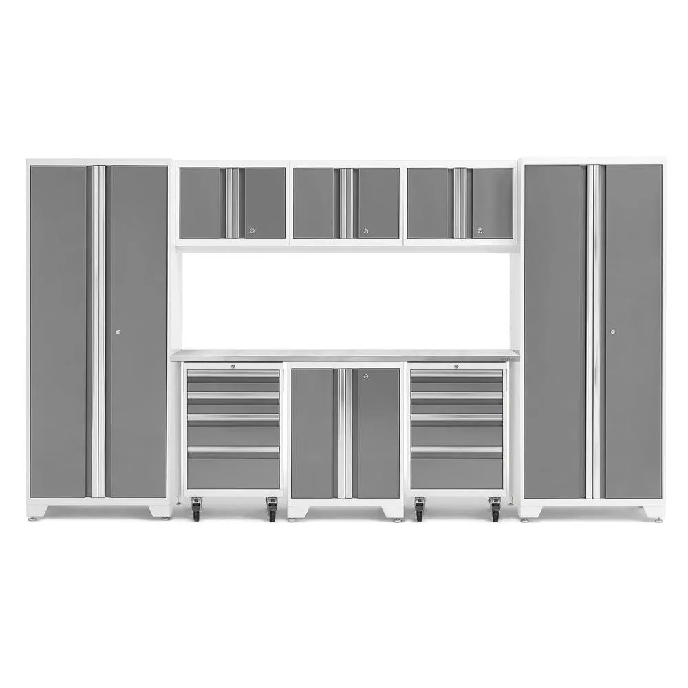 NEWAGE Bold Series 9 Piece Cabinet Set with 2 Tool, Base, Wall Cabinets and 30 in. Lockers