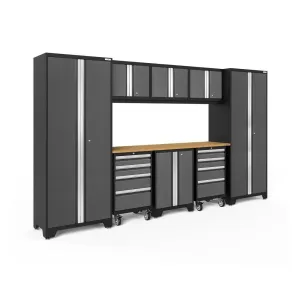 NEWAGE Bold Series 9 Piece Cabinet Set with 2 Tool, Base, Wall Cabinets and 30 in. Lockers