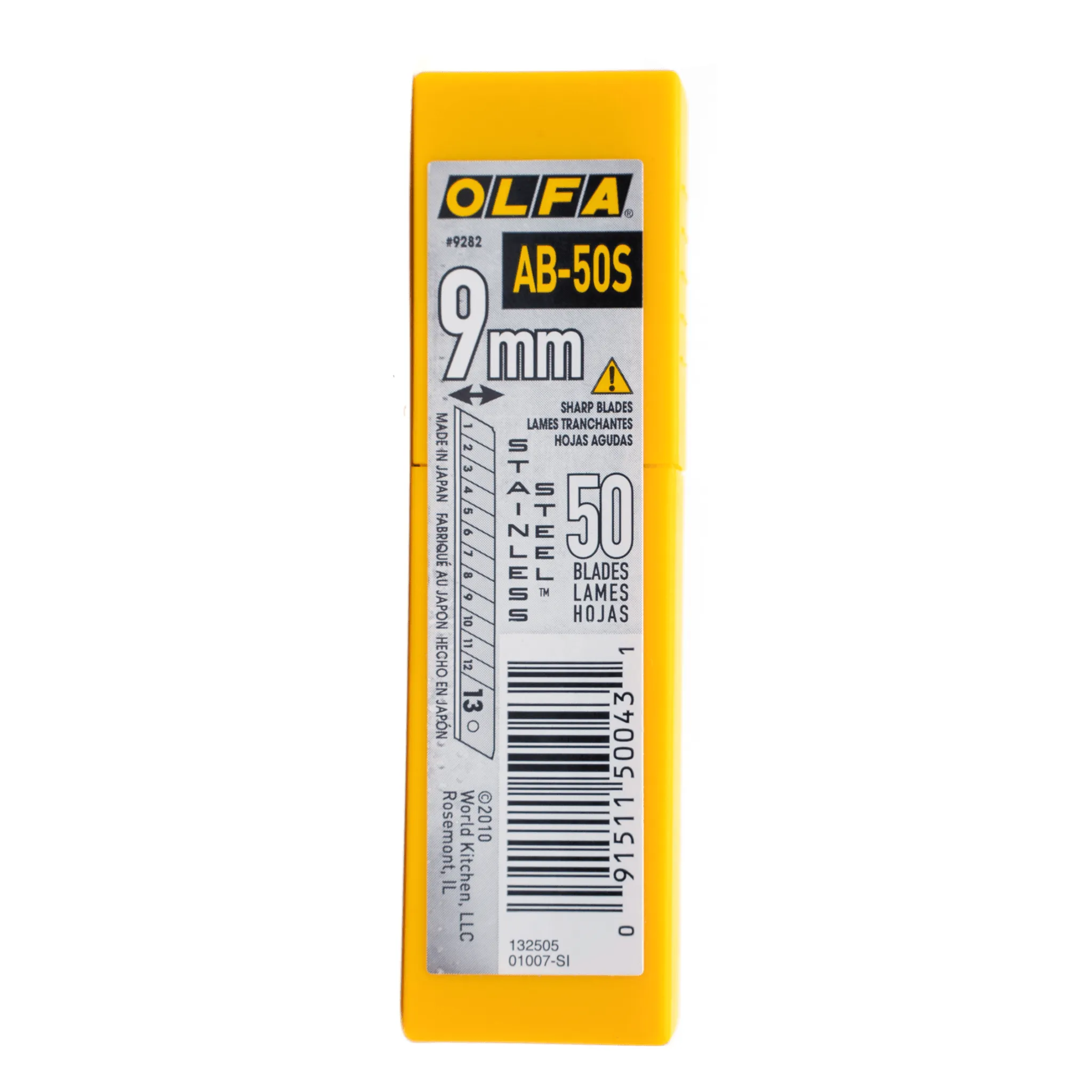 OLFA 9mm Precision Silver Snap-Off Blades, 50 pack (AB-50S)